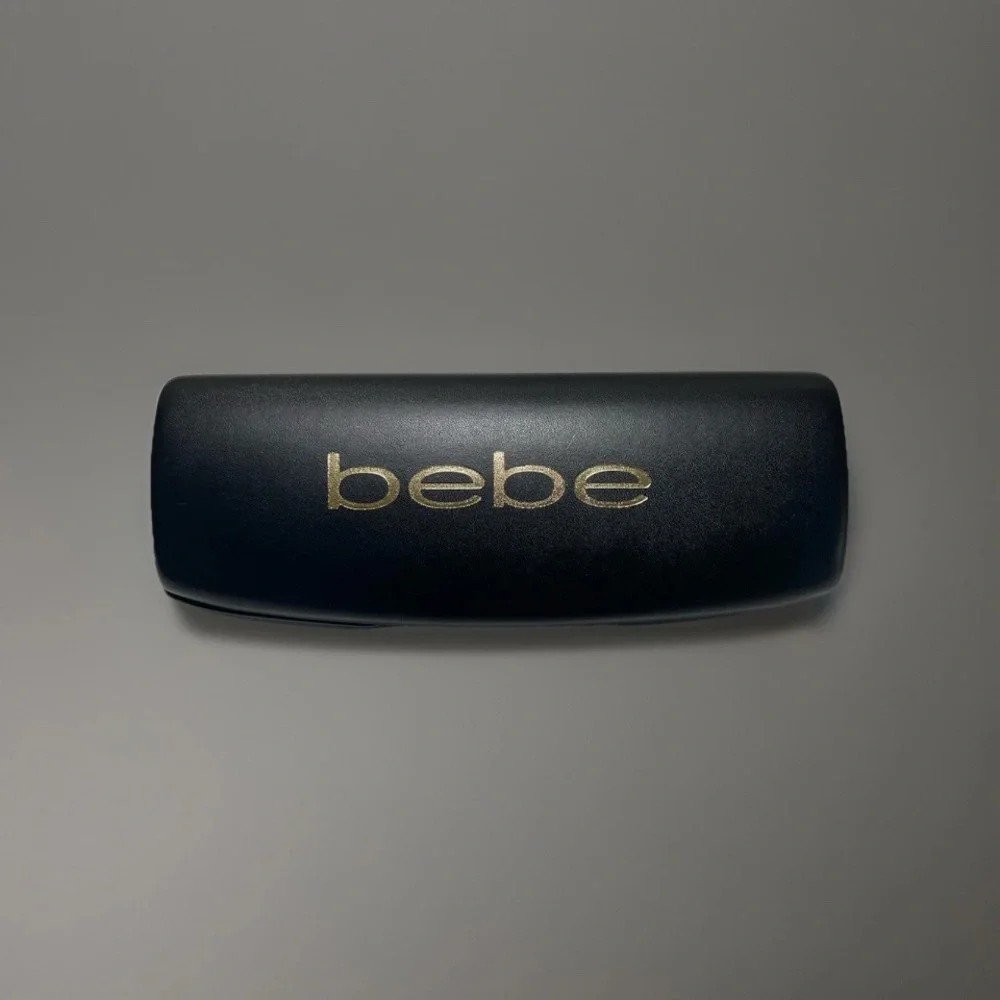 Bebe Eyeglasses Sunglasses Glasses Hard Clamshell Case  Black w/ Gold Letters